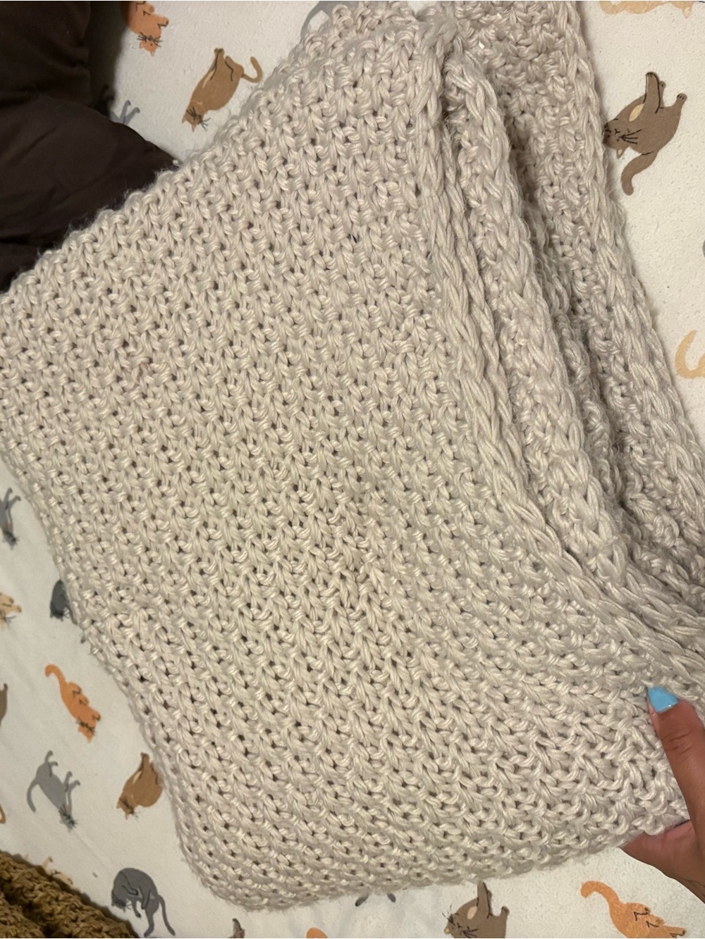 Threshold Cream Chunky Knit Throw Blanket